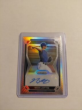Nick Loftin Kansas City Autograph Baseball Card - Silver Holographic